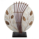 Настольная лампа из перламутра и дерева на подставке Indonesian Petal варинант исполнения - 1 | Loft Concept в Кирове