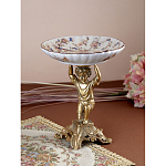 Чаша с цветочным орнаментом на ножке в виде бронзового ангела Eden Garden варинант исполнения - 5 | Loft Concept в Кирове