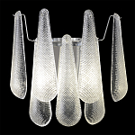 Бра с подвесками из рифленного стекла в форме капель на основании цвета хром Textured Glass варинант исполнения - 1 | Loft Concept в Кирове