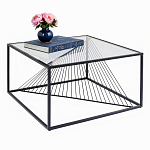 Журнальный стол черный с столешницей из прозрачного закаленного стекла Dynamics варинант исполнения - 2 | Loft Concept в Кирове