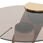 Дизайнерский журнальный стол с круглой столешницей из бронзированного стекла Honor Side Table варинант исполнения - 1 | Loft Concept в Кирове