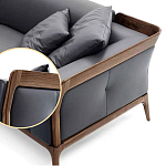 Диван двухместный c каркасом из массива дерева Double Sofa Made of Walnut Wood варинант исполнения - 2 | Loft Concept в Кирове