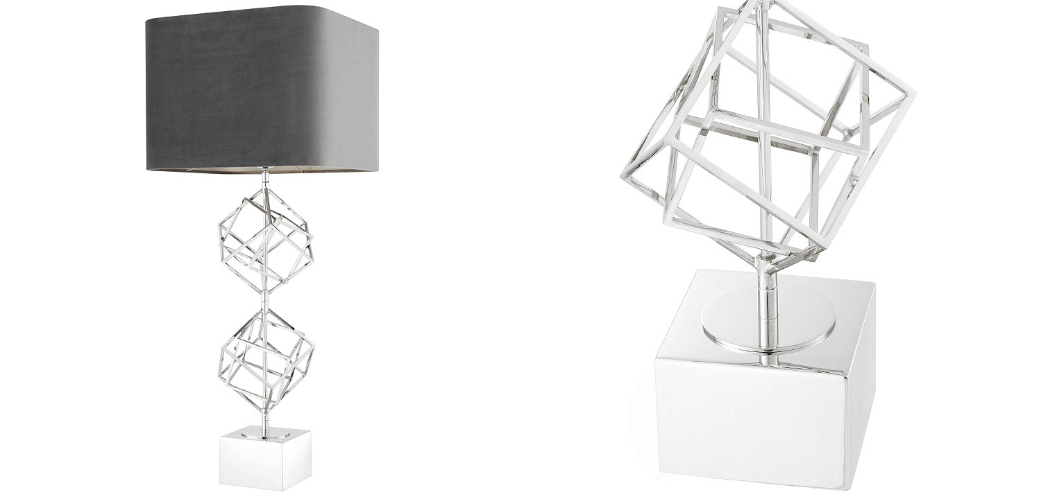 Настольная лампа Eichholtz Table Lamp Matrix Nickel Настольная лампа Eichholtz Table Lamp Matrix Nickel - Loft-Concept в Кирове