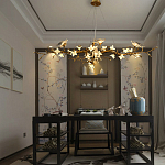 Люстра в виде золотой ветки с цветами и птичками Marvelous Garden варинант исполнения - 5 | Loft Concept в Кирове