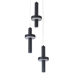 Каскадный светильник с 3-мя плафонами Flos Black Metal Acrylic Trio Hanging Lamp варинант исполнения - 2 | Loft Concept в Кирове