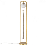 Торшер с шарообразным плафоном из белого стекла с подвеской из камня и длинной кисточкой Agatelle варинант исполнения - 1 | Loft Concept в Кирове