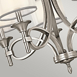 Люстра с белыми тканевыми абажурами в прозрачных стеклянных цилиндрах Kichler варинант исполнения - 8 | Loft Concept в Кирове