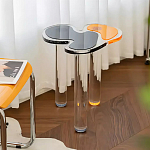 Дизайнерский журнальный стол с фигурной столешницей на 3-х прозрачных ножках Rahakif варинант исполнения - 1 | Loft Concept в Кирове