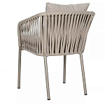 Стул серо-бежевый с декоративным плетением на спинке и подлокотниках Chair Weave варинант исполнения - 5 | Loft Concept в Кирове