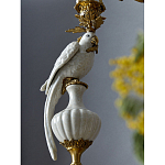 Подсвечник белый Попугай из фарфора с бронзовыми элементами Eden Garden варинант исполнения - 6 | Loft Concept в Кирове