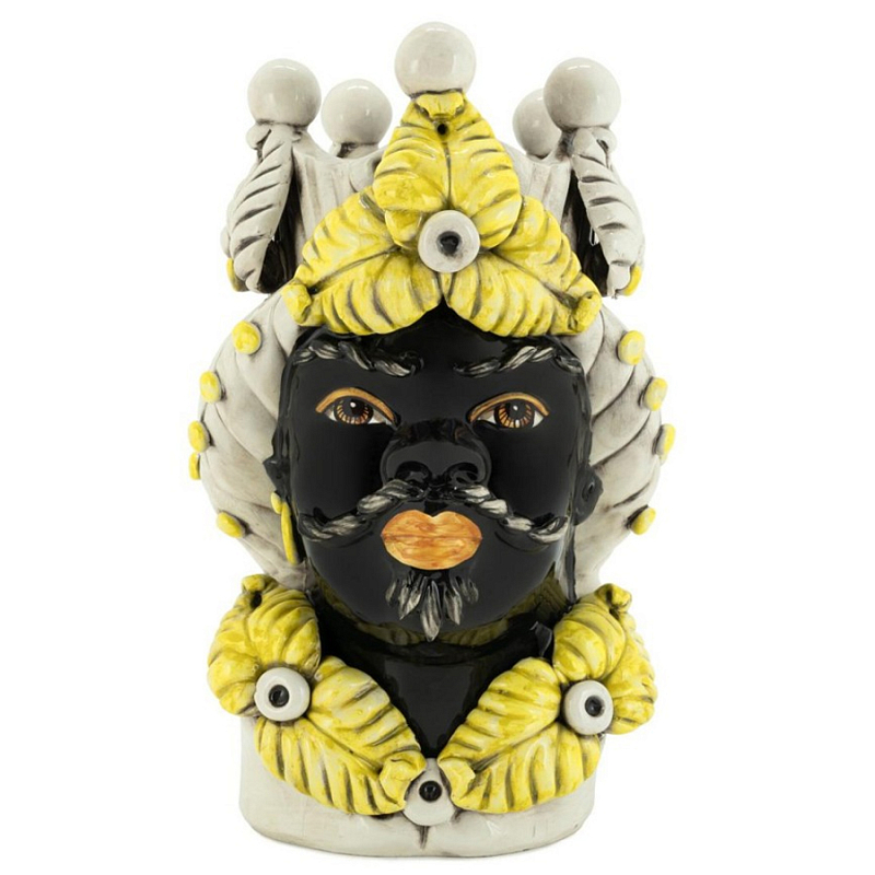 Ваза Vase Moro Man Eve Yellow Черный Бежевый Желтый в Кирове | Loft Concept 