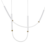 Подвесной светильник с 3-мя изогнутыми плафонами и белыми декоративными шариками PEARLS Suspension варинант исполнения - 1 | Loft Concept в Кирове