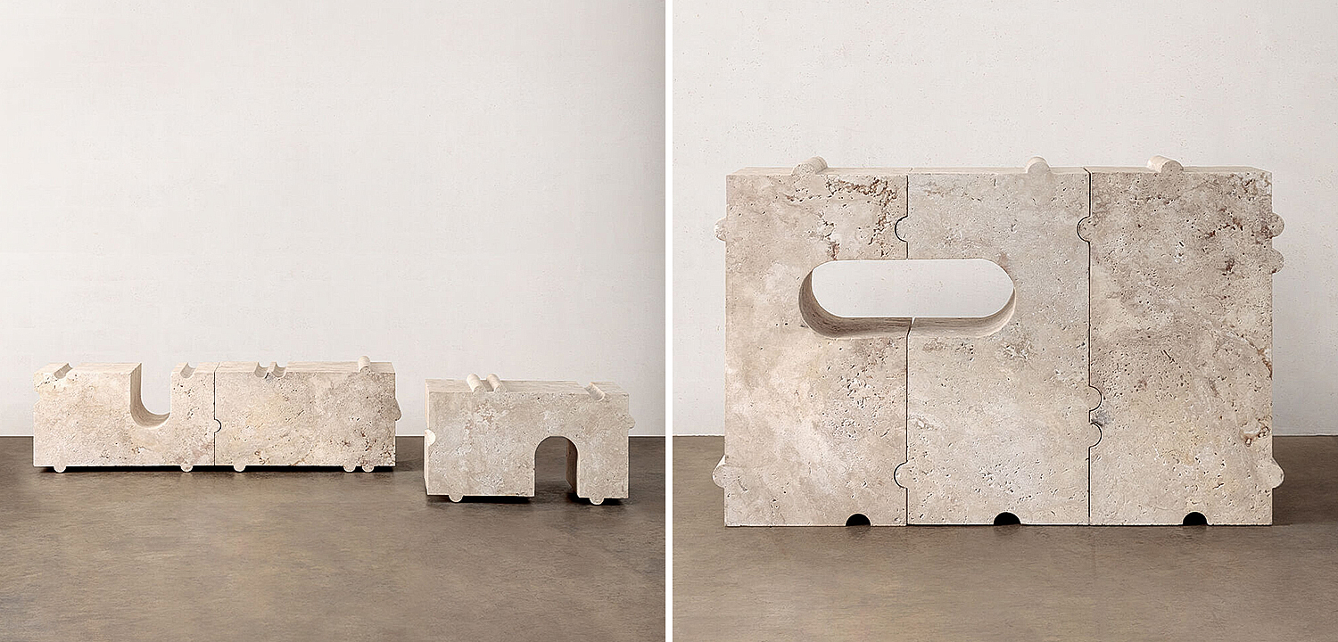 Модульная каменная скамья Hume Modular Stone Bench дизайн Kelly Wearstler Модульная каменная скамья Hume Modular Stone Bench дизайн Kelly Wearstler - Loft-Concept в Кирове