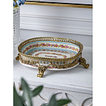 Чаша с цветочным орнаментом на бронзовых ножках Eden Garden варинант исполнения - 3 | Loft Concept в Кирове