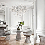 Люстра подвесная с прозрачными стеклянными подвесками в форме капель Диаметр 80 см Droplet Chandelier варинант исполнения - 11 | Loft Concept в Кирове