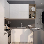 Кухонный гарнитур белый акриловый фасад Eveline White Kitchen Set варинант исполнения - 2 | Loft Concept в Кирове