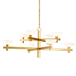 Люстра золотая с 8-ю молочными плафонами в виде чаши Tiers of Clear Lines варинант исполнения - 1 | Loft Concept в Кирове