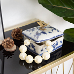 Фарфоровая шкатулка с бронзовой стрекозой Blue and White варинант исполнения - 7 | Loft Concept в Кирове