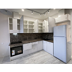 Угловой кухонный гарнитур белый и столешница под мрамор Gene Kitchen Set варинант исполнения - 6 | Loft Concept в Кирове