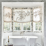 Обои с вышивкой ручной работы Moonlit Garden Original colourway on muslin варинант исполнения - 1 | Loft Concept в Кирове