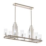 Люстра прямоугольная цвета латунь с прозрачными рифлеными цилиндрическими плафонами Kichler варинант исполнения - 11 | Loft Concept в Кирове