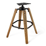 Барный стул со спинкой и мягкой обивкой с ромбами на 4-х деревянных ножках Бежевый Велюр Ava Charm варинант исполнения - 5 | Loft Concept в Кирове