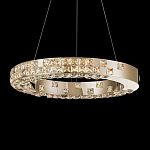 Люстра золотая в форме кольца с мозаичным хрустальным оформлением Sparks of Crystal варинант исполнения - 2 | Loft Concept в Кирове