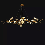 Люстра в виде золотой ветки с цветами и птичками Marvelous Garden варинант исполнения - 9 | Loft Concept в Кирове