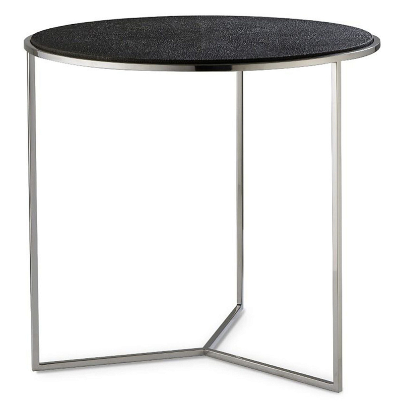 Приставной стол с круглой столешницей из кожи Textured Side Table Бежевый Серый Приставной стол с круглой столешницей из кожи Textured Side Table Бежевый Серый в Кирове | Loft Concept