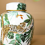 Ваза с крышкой фарфоровая с ручной росписью Leopard Collection  варинант исполнения - 3 | Loft Concept в Кирове