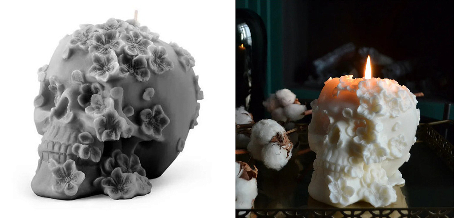 Свеча Gray Flowers Skull Свеча Gray Flowers Skull - Loft-Concept в Кирове