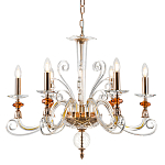 Люстра с 6-ю лампочками и изогнутыми прозрачными элементами из стекла Twisted Glass Candles Chandelier варинант исполнения - 1 | Loft Concept в Кирове