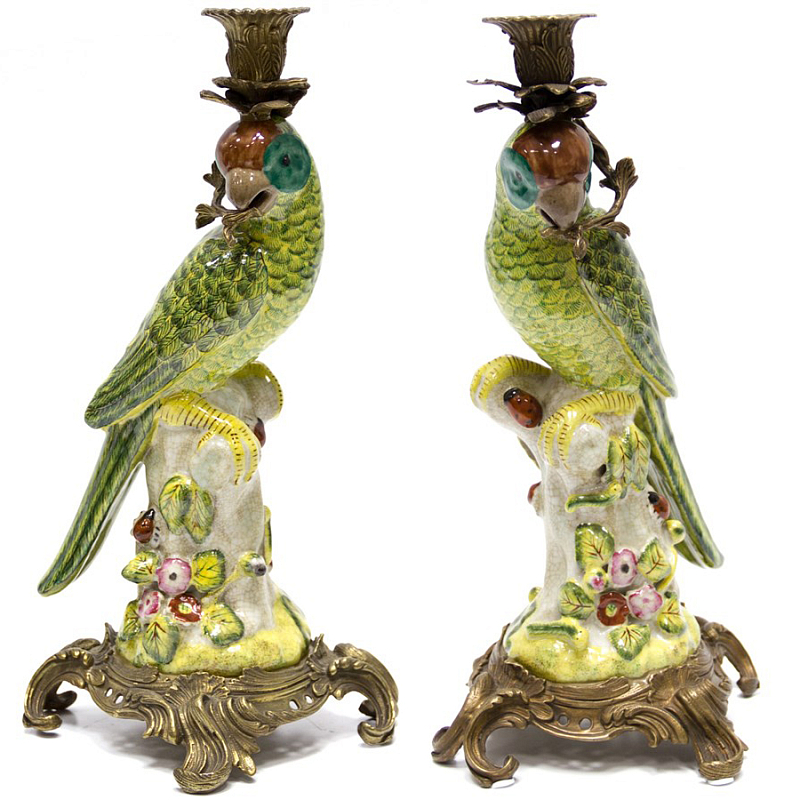 Подсвечник Candlestick Green Parrot Зеленый Бронза Подсвечник Candlestick Green Parrot Зеленый Бронза в Кирове | Loft Concept