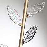 Бра с золотистой вертикальной трубкой и декоративными прозрачными листьями из стекла Sylva  варинант исполнения - 6 | Loft Concept в Кирове
