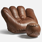 Дизайнерский кожаный пуф в виде бейсбольного мяча Poltronova Joe Ball Pouf варинант исполнения - 2 | Loft Concept в Кирове