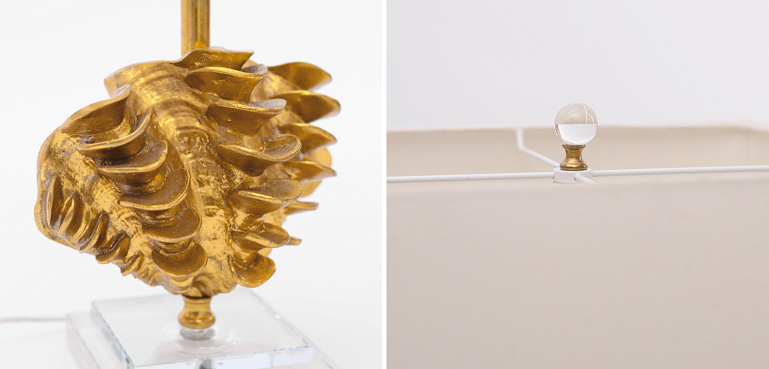 Настольная лампа Golden Shell Table Lamp с абажуром Настольная лампа Golden Shell Table Lamp с абажуром - Loft-Concept в Кирове