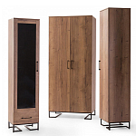 Шкаф-витрина в стиле лофт с чёрной стеклянной дверью Urban Style Space 2 варинант исполнения - 4 | Loft Concept в Кирове