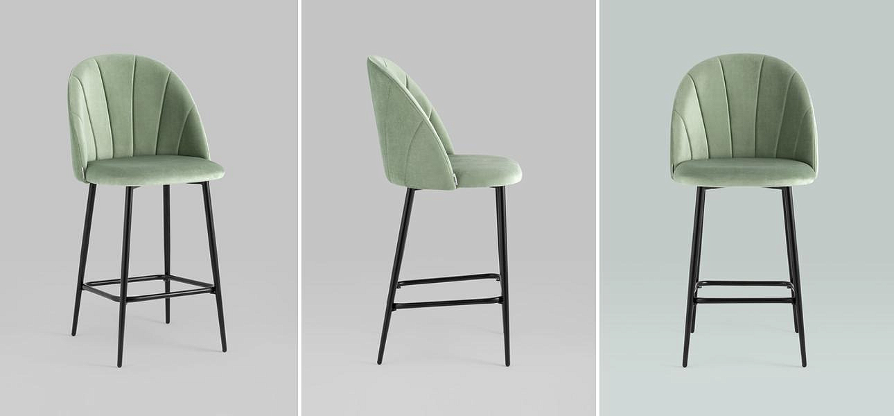 Барный Стул Balsari S Chair Фисташковый Велюр Барный Стул Balsari S Chair Фисташковый Велюр - Loft-Concept в Кирове