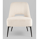 Кресло лаунж Бостон велюр рельефный молочный на черных ножках варинант исполнения - 4 | Loft Concept в Кирове