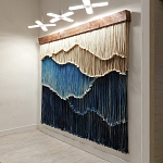 Текстильный Арт-объект на стену ручной работы из веревок Blue Mountains варинант исполнения - 1 | Loft Concept в Кирове