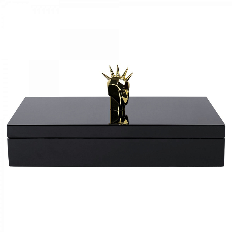 Шкатулка HEAD TRIP SCULPTURE  BOX Черный Глянцевое золото в Кирове | Loft Concept 