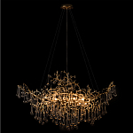 Подвесная люстра в виде ветвей деревьев золотого цвета с прозрачными подвесками-каплями 10 и 14 ламп Droplet Chandelier варинант исполнения - 2 | Loft Concept в Кирове