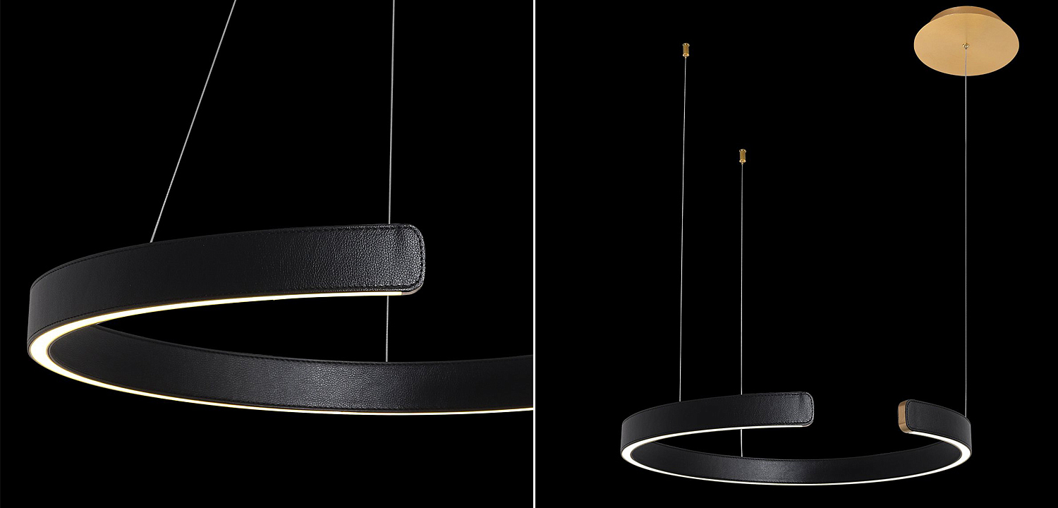 Подвесной светильник Half Ring black leather 60 Подвесной светильник Half Ring black leather 60 - Loft-Concept в Кирове