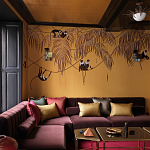 Обои с вышивкой ручной работы Étienne Original colourway on wool sateen варинант исполнения - 2 | Loft Concept в Кирове