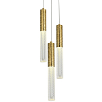 Подвесной светильник латунь Dew Drops Tube Brass Trio Hanging Lamp варинант исполнения - 1 | Loft Concept в Кирове