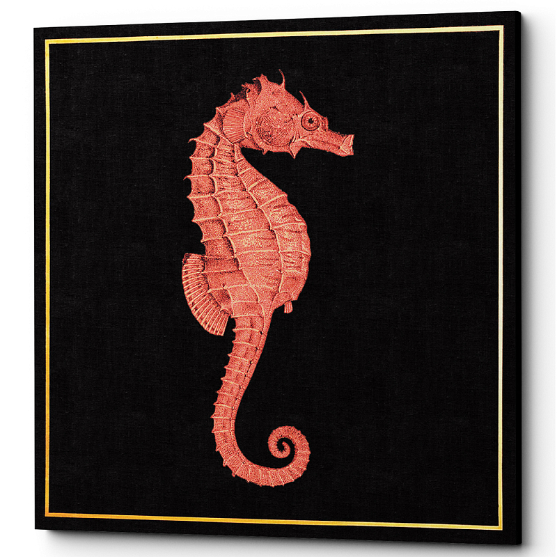 Постер Sea Horse Poster Черный Красный Постер Sea Horse Poster Черный Красный в Кирове | Loft Concept