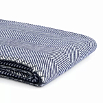 Плед из шерсти мериноса темно-синего цвета 130×180 см Indigo Waves варинант исполнения - 3 | Loft Concept в Кирове