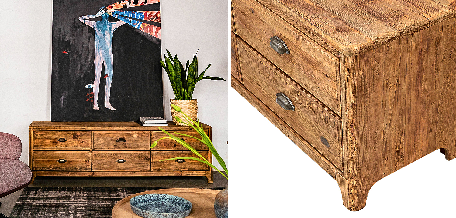 TV-тумба в стиле лофт из массива сосны Pauley Loft TV Stand TV-тумба в стиле лофт из массива сосны Pauley Loft TV Stand - Loft-Concept в Кирове