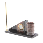 Настольный письменный набор из яшмы с часами Manager Organizer варинант исполнения - 2 | Loft Concept в Кирове