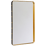 Зеркало прямоугольное в металлической раме с кожаной отделкой Loft in Reflection варинант исполнения - 1 | Loft Concept в Кирове